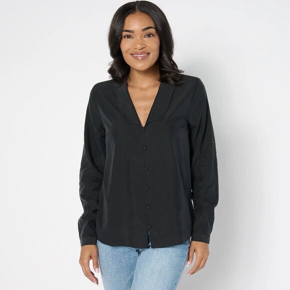 Elegant Black Women's Blouse - Picture 1 of 4